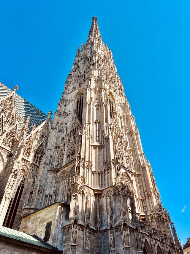 St. Stephen's cathedral on a sunny day in Vienna, Austria.